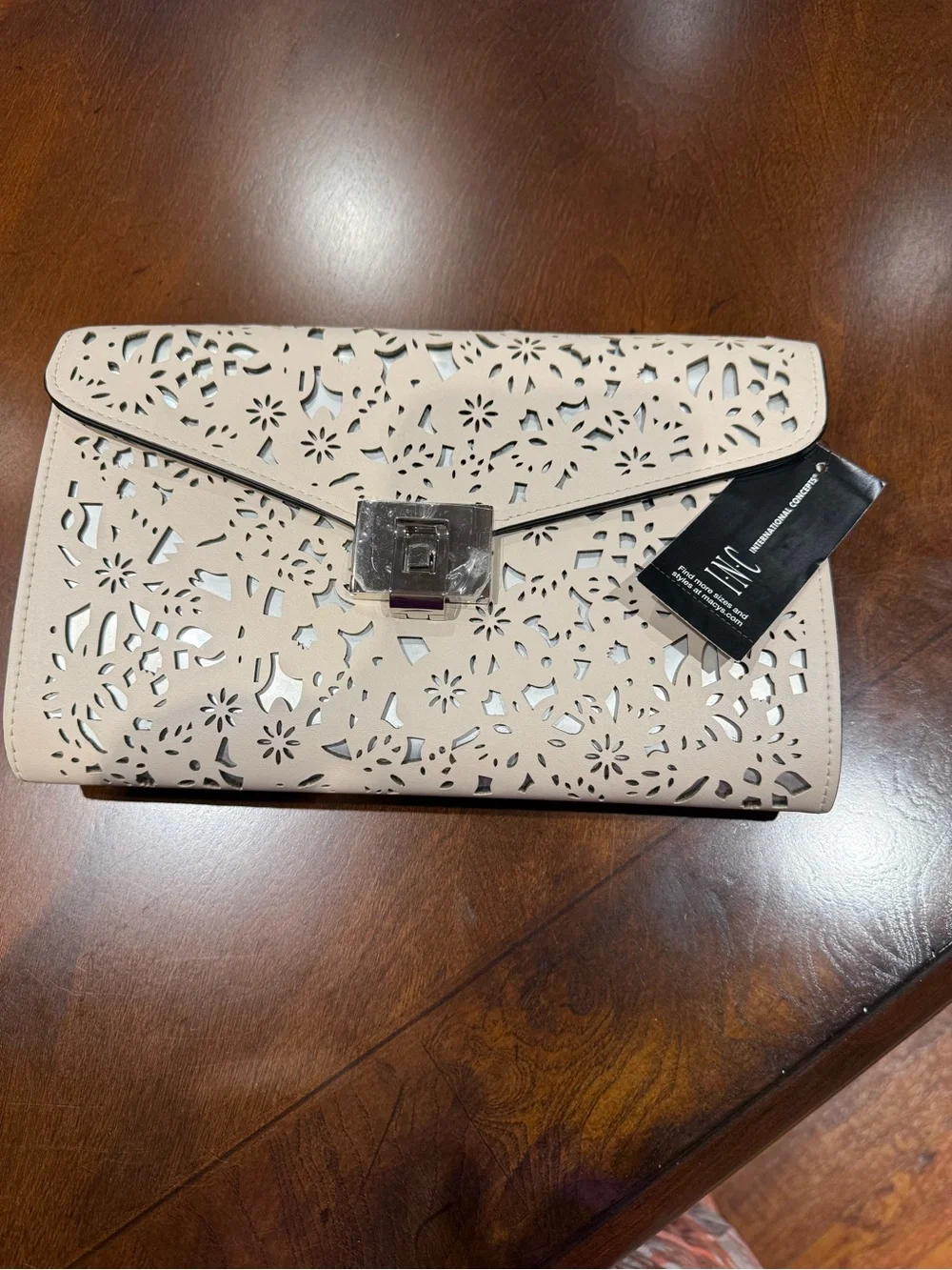 Laser-Cut Envelope Clutch - Blush Pink